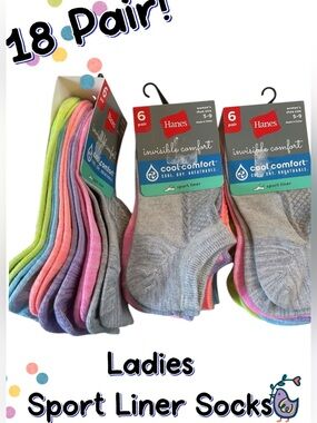 🌸Ladies Socks Sport Liners 18 Pair